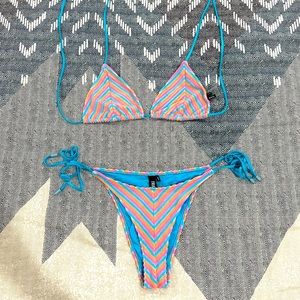 Triangl Swimwear striped terry cloth bikini